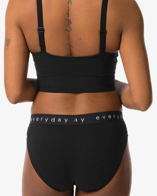 slip coton femme   noir