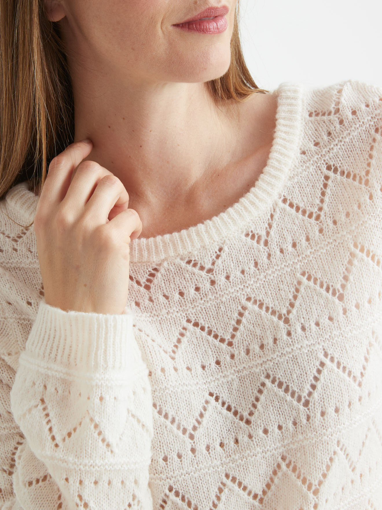Pull fantaisie avec laine et alpaga