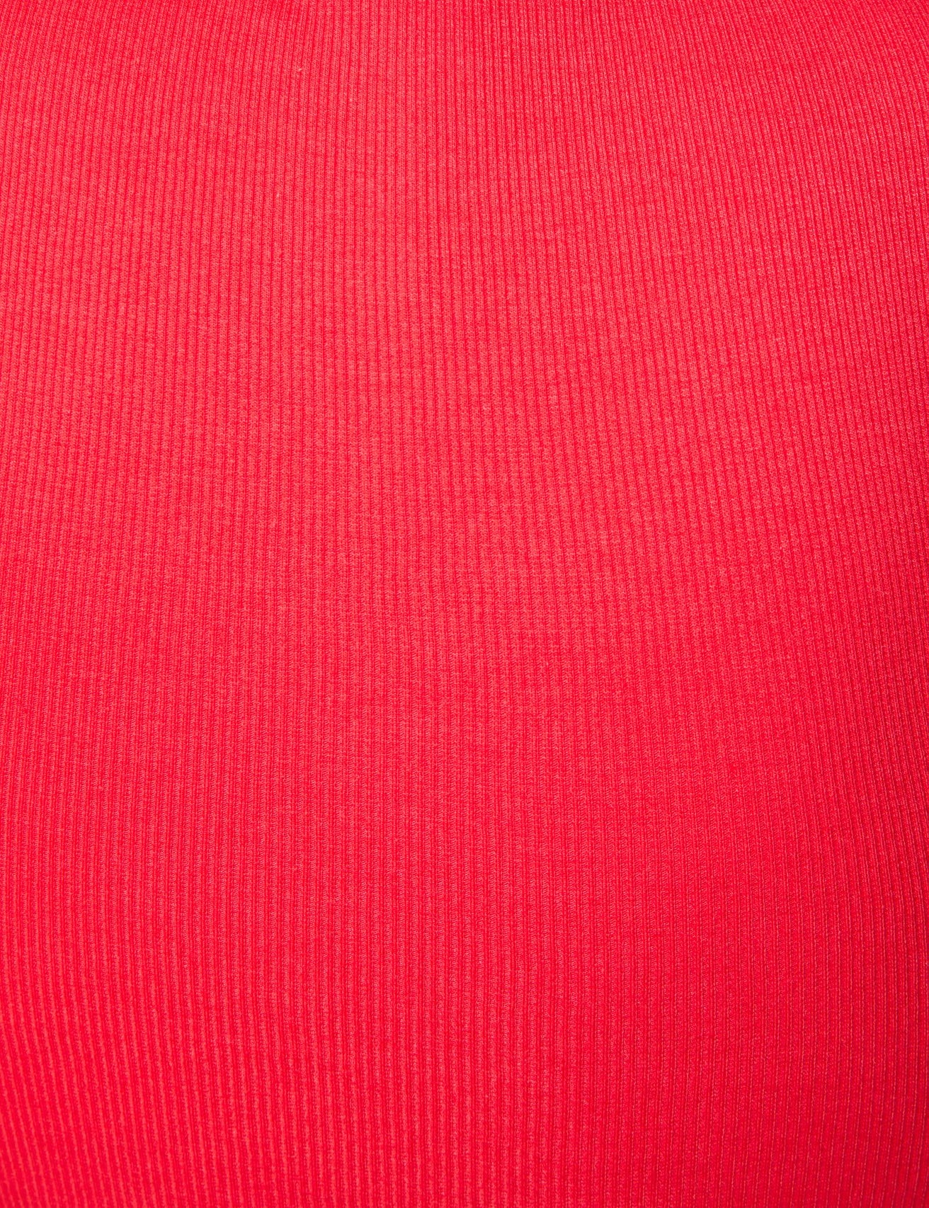 Débardeur court basic côtelé rouge