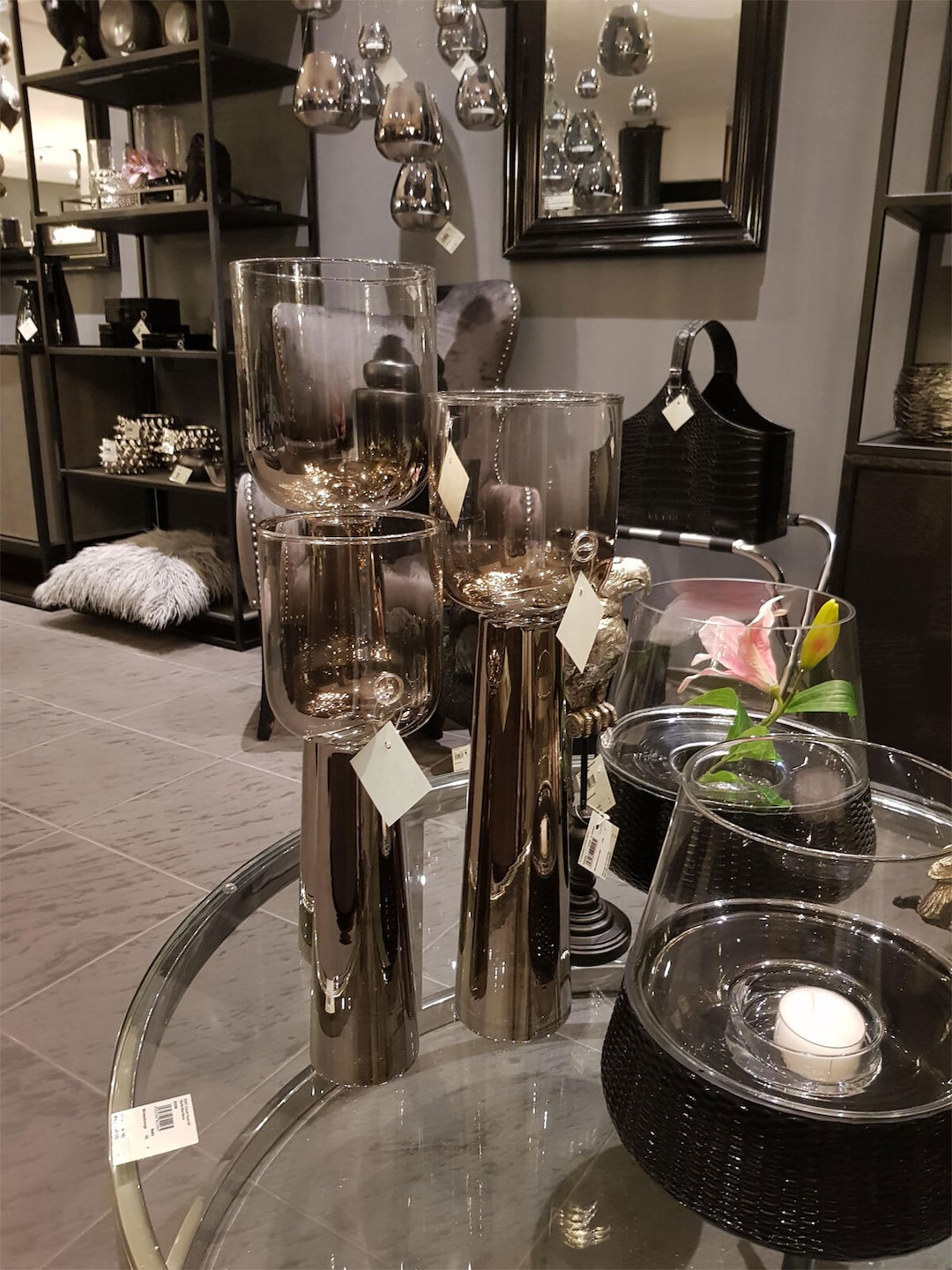 Vase TRUMPET 49 cm grau