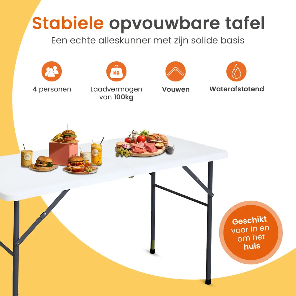 Goliving Inklapbare Tafel – Klaptafel – Campingtafel – Vouwtafel Buiten