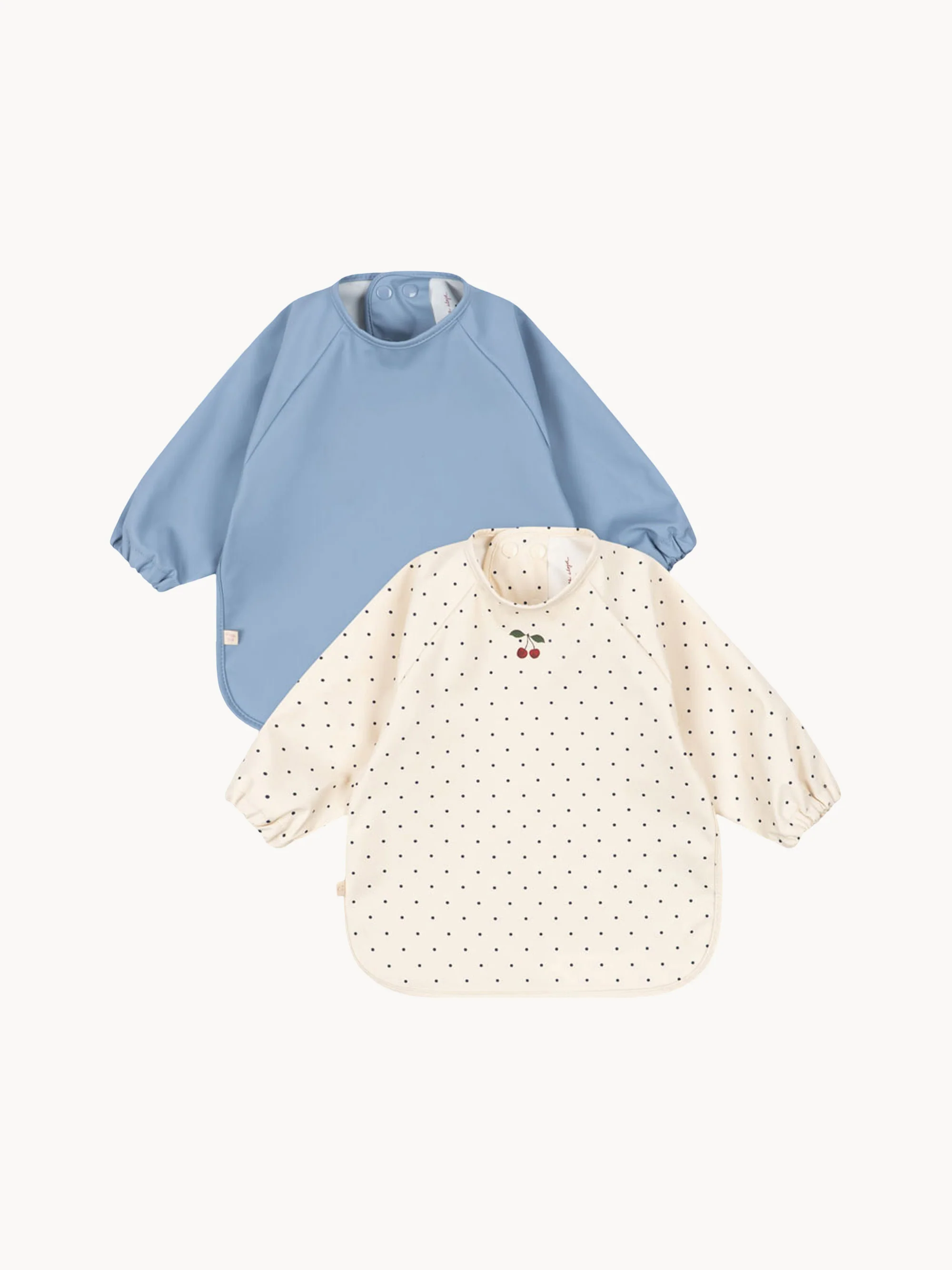 Slabbetjes Navy Dot met mouwen, set van 2, verschillende maten