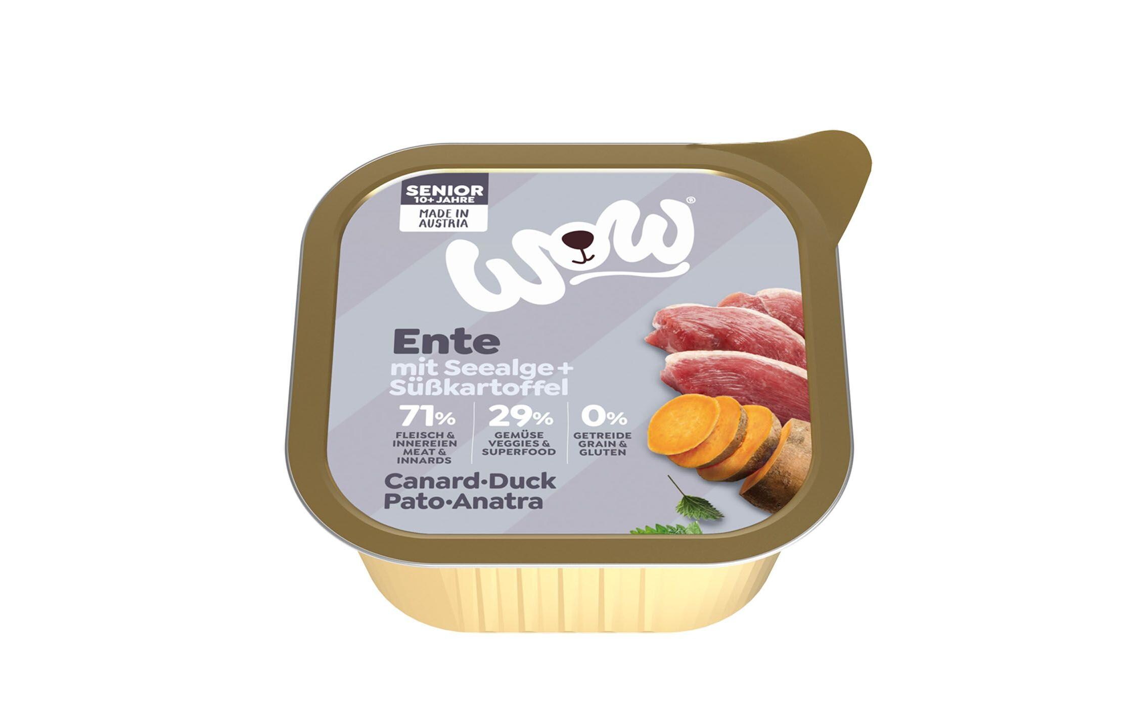 Nassfutter Senior Ente Schale, 11 x 150 gAlleinfuttermittel für Senior Hunde