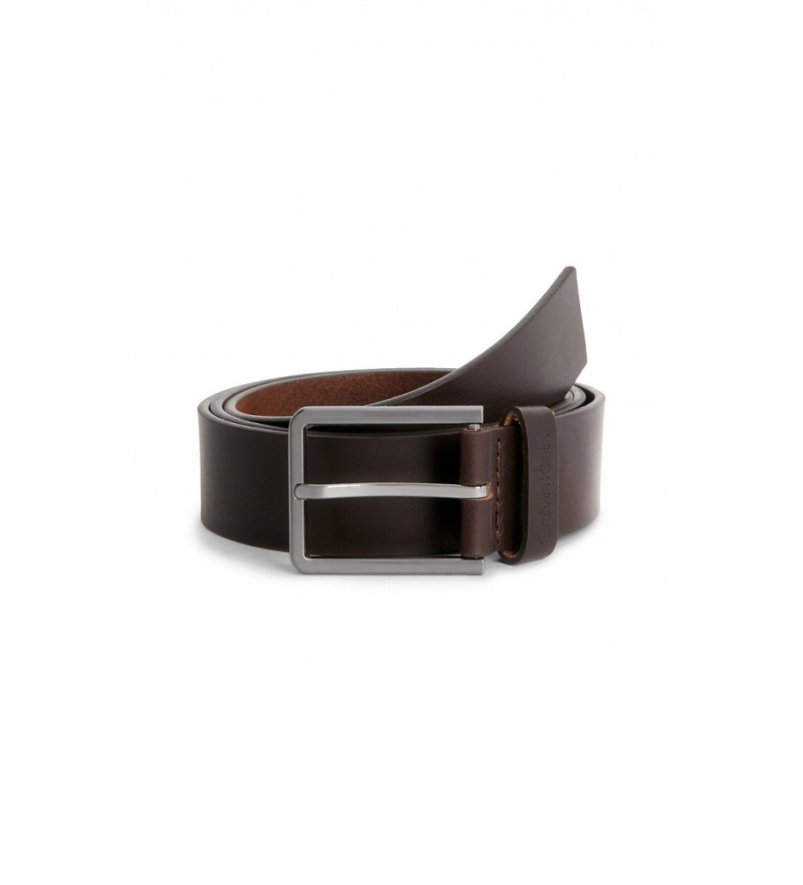 Cinto de couro marrom Calvin Klein