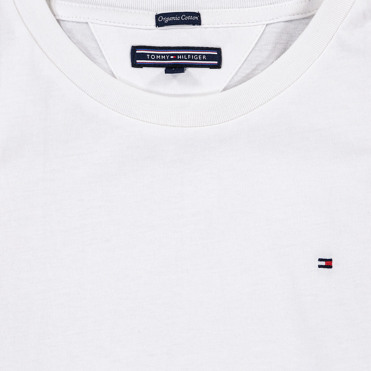 TOMMY HILFIGER<br>Camiseta de gola redonda em algodão orgânico