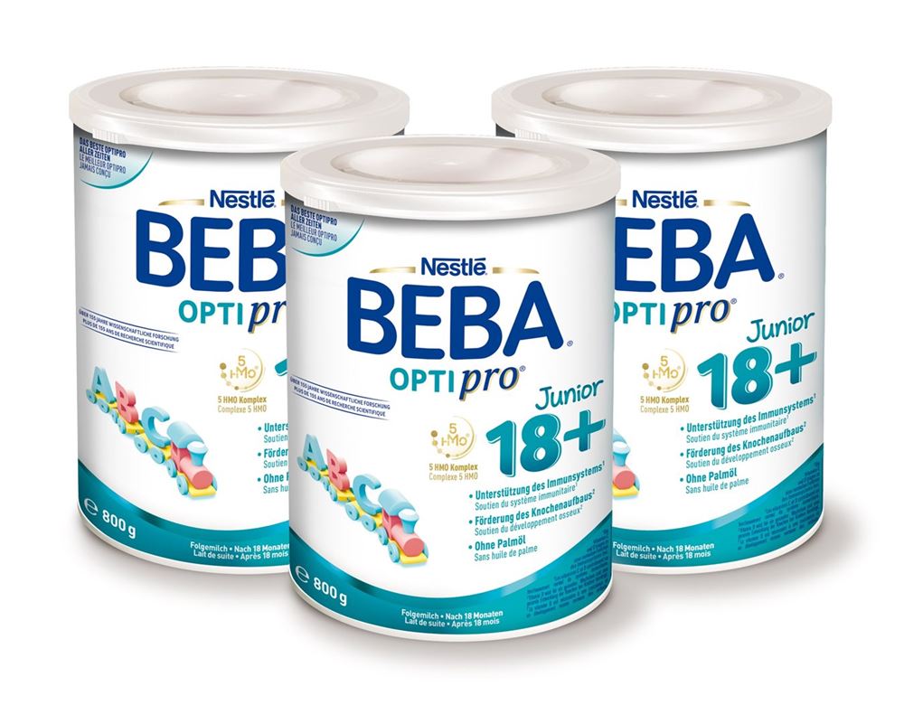 Beba Optipro Junior 18+<br>3 × 800 g, Dose, Pulver, Triopacks