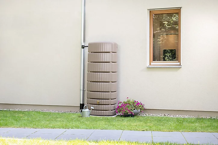 Récupérateur d'eau Garantia Slim taupe 500L