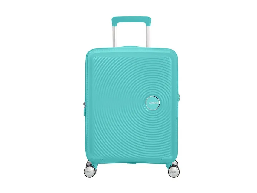 American Tourister Sounbox Spinner Expandable (4 wheels) 55cm, Trolley, Hård skal, Blå, Poolside Blue, Lille, Polypropylen (PP)