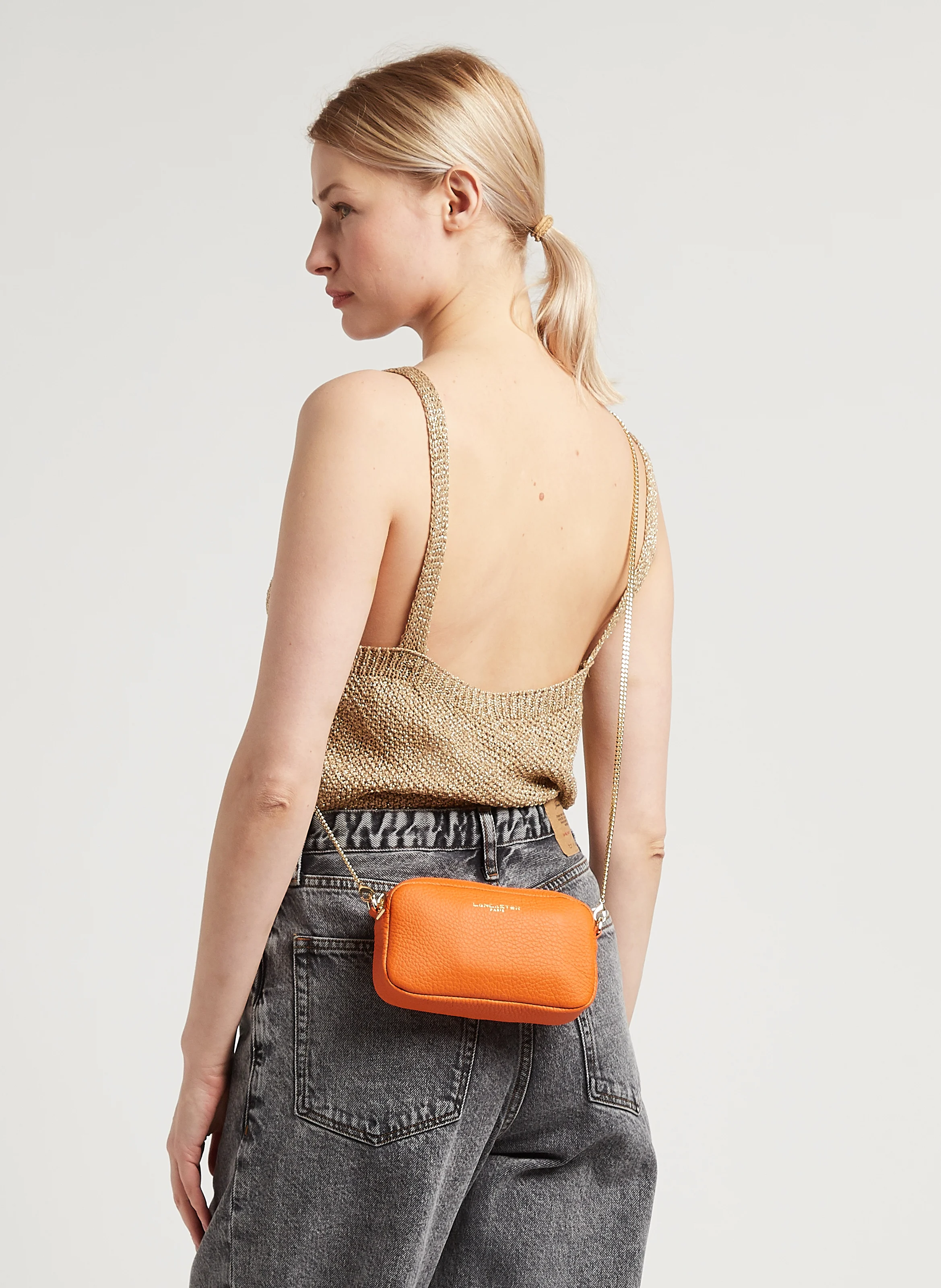 STUDIO MIMI - Mini sac bandoulière en cuir| Orange