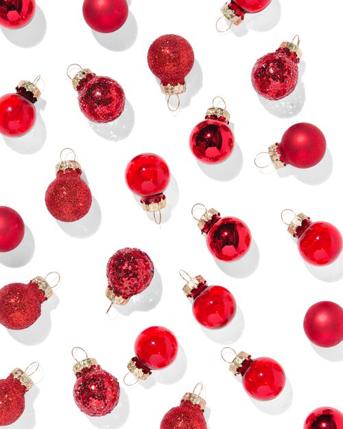 36 mini boules de Noël Ø2cm verre