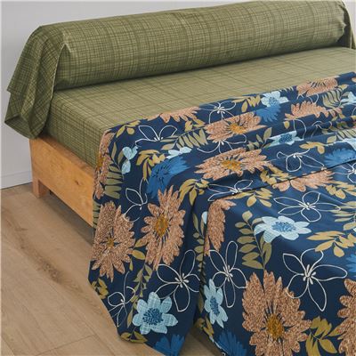 Linge de lit polycoton grandes fleurs