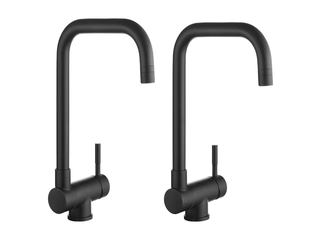 2PCS Cecipa max Mitigeur Cuisine Rabattable Noir Robinet Pliable avec 2 Jets aux Choix Mitigeur de Cuisine Sous Fenêtre avec Bec Orientable,EU Modèle