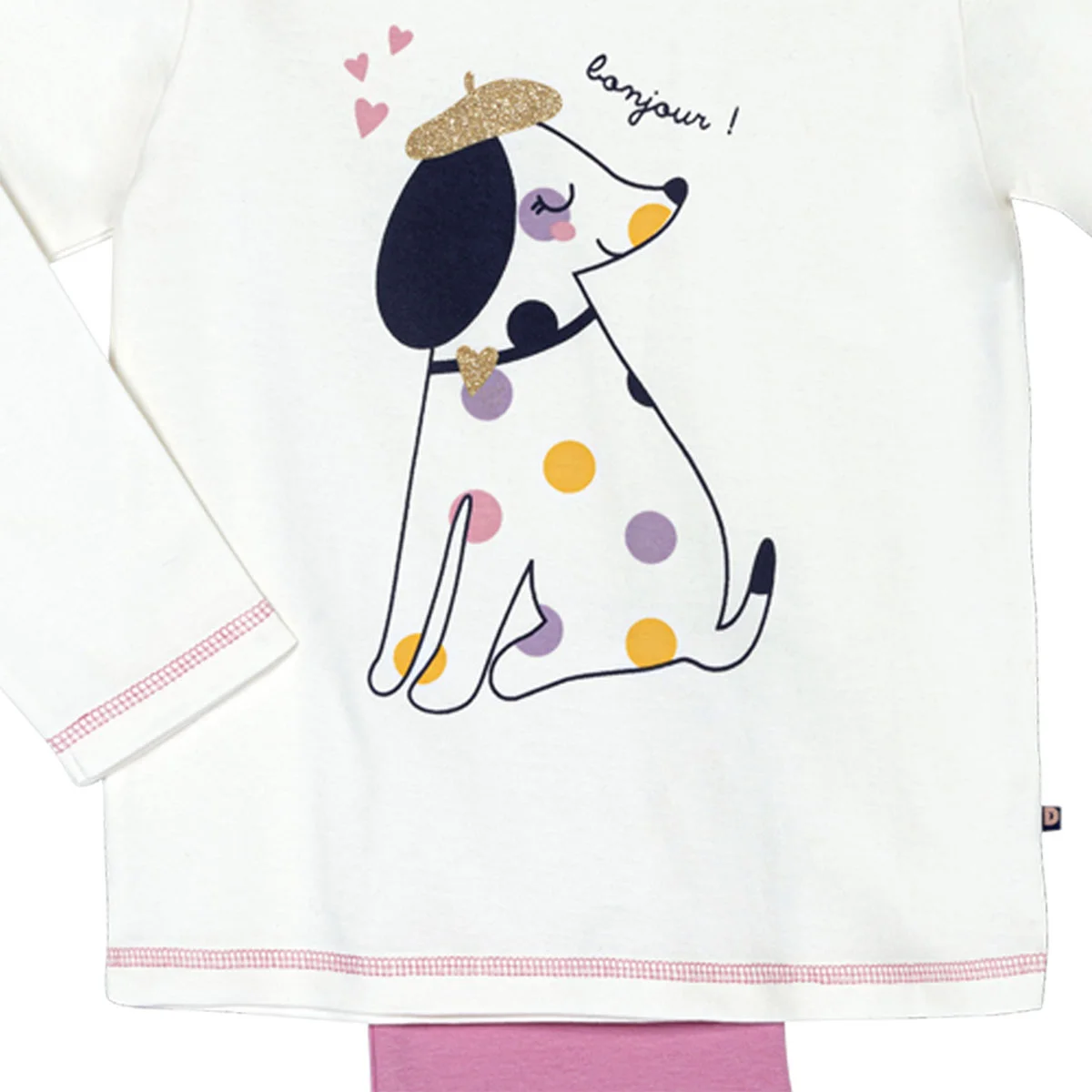 Pyjama fille CHIPI écru/rose