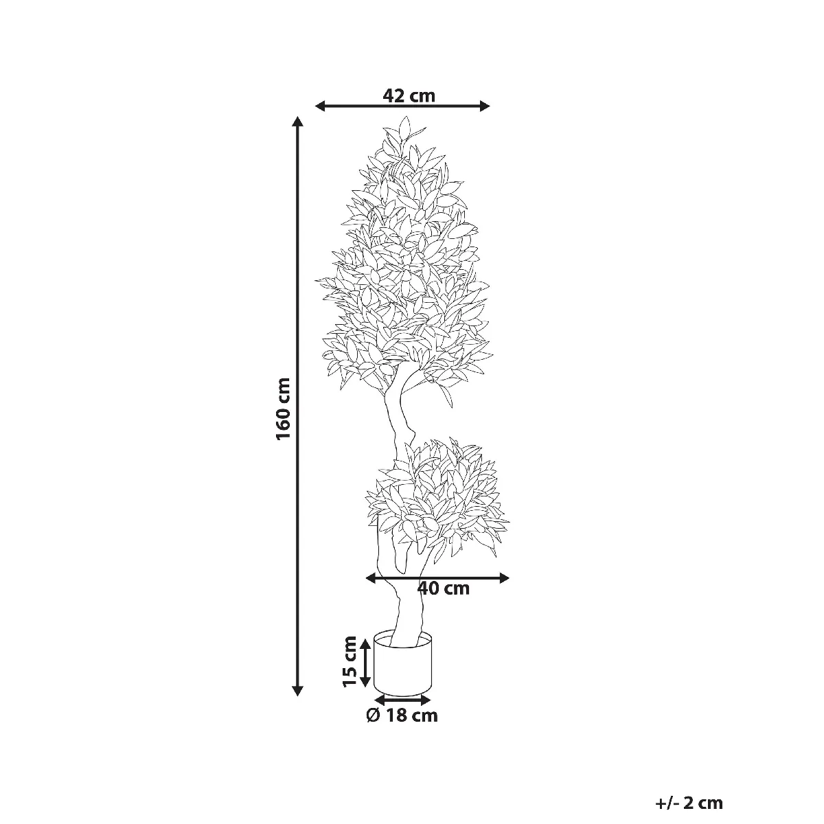 BELIANI LAURELE 160 cm - Vert