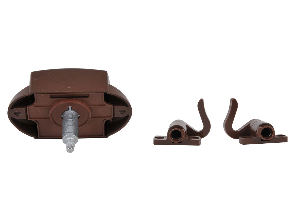 Obelink spanjolet drukknopslot met sluithaken - brown