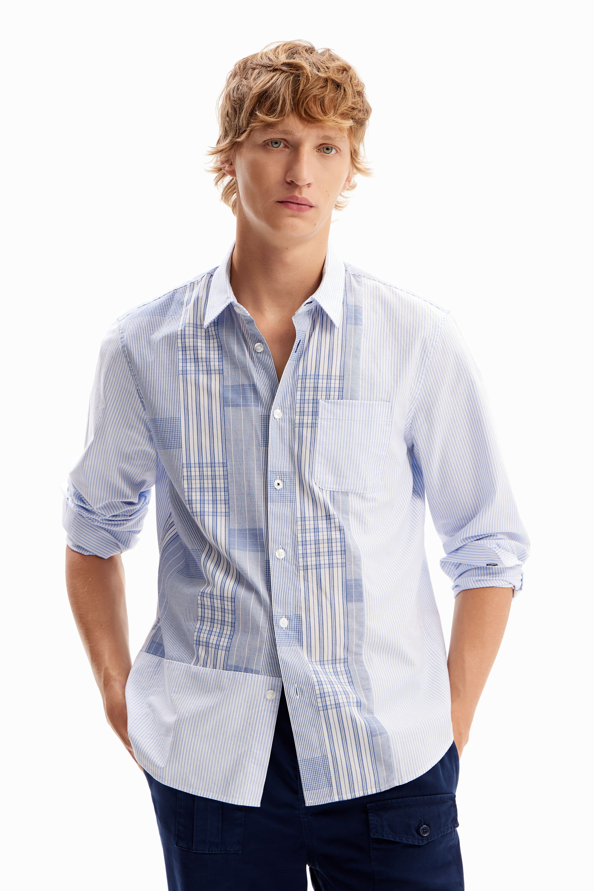 camisa xadrez com patches