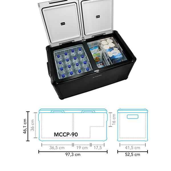 Glacière 90L à compression Dual Zone 12/24V et 230V MESTIC MCCP-90 AC/DC