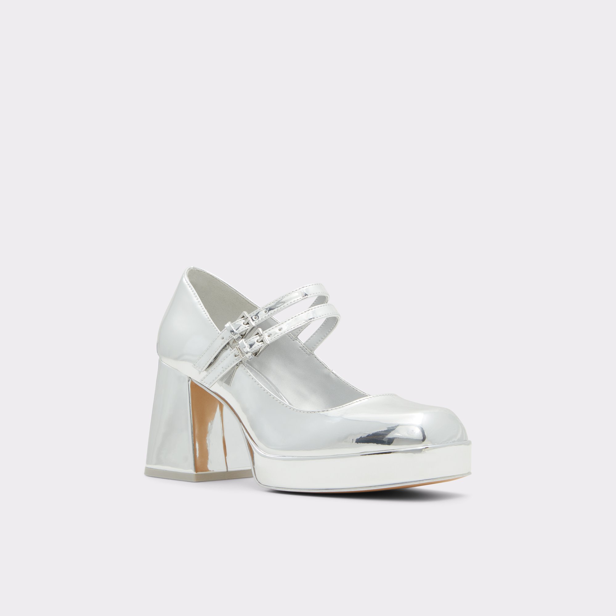 Manda Silver Women Block Heels