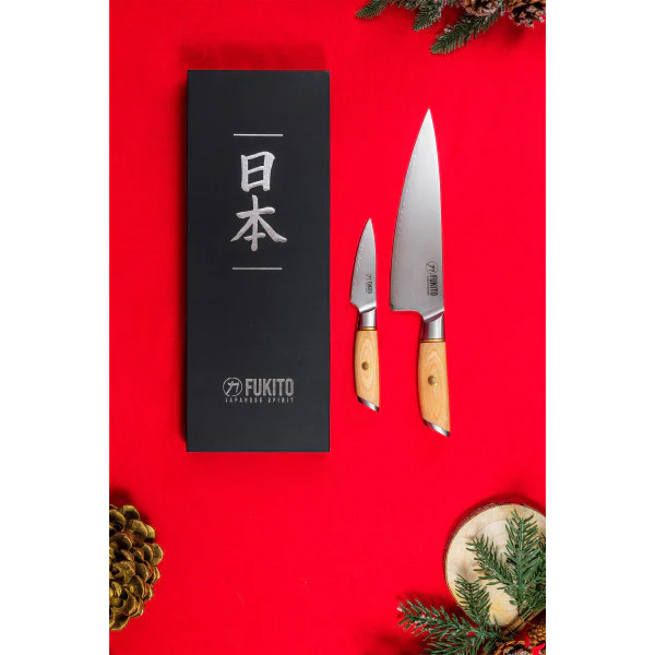 Coffret 2 couteaux de cuisine Fukito Pakka San Mai Fukito