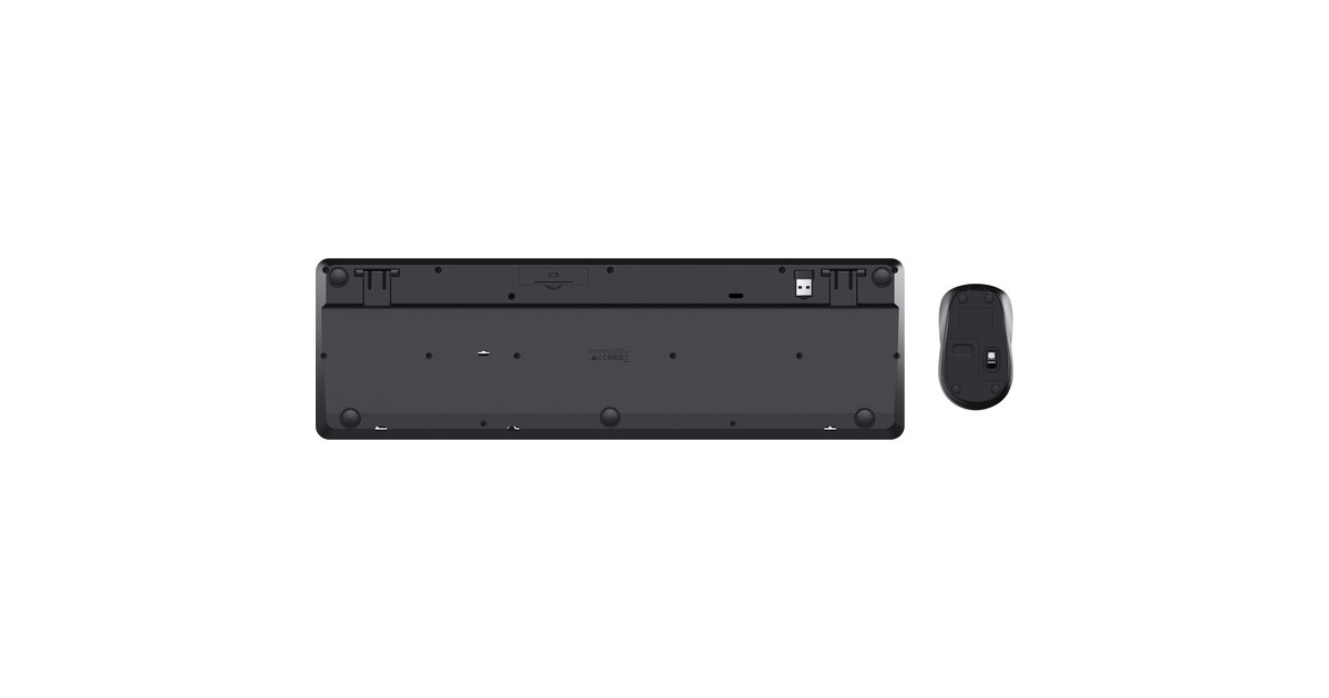 TrustOdy II Stille draadloze toetsenbord- en muisset, desktopset  (Zwart, US lay-out, Membraan, 800 dpi - 1.600 dpi)