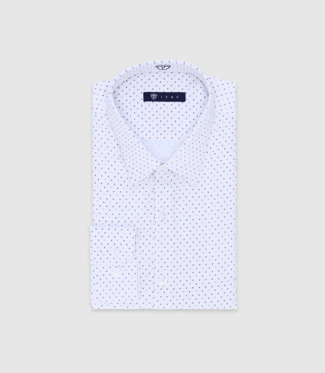 Chemise avec motifs blanche