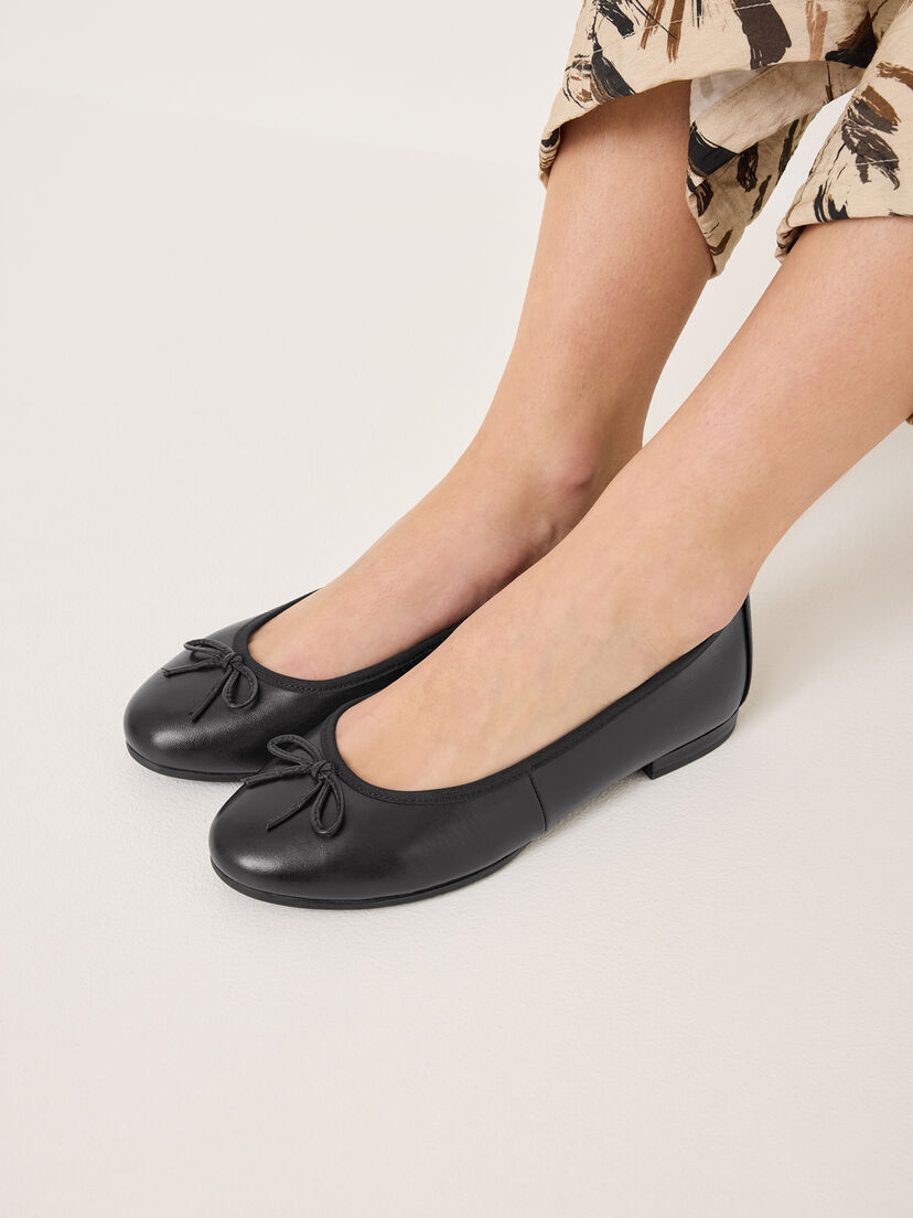 Leren Ballerina - zwart