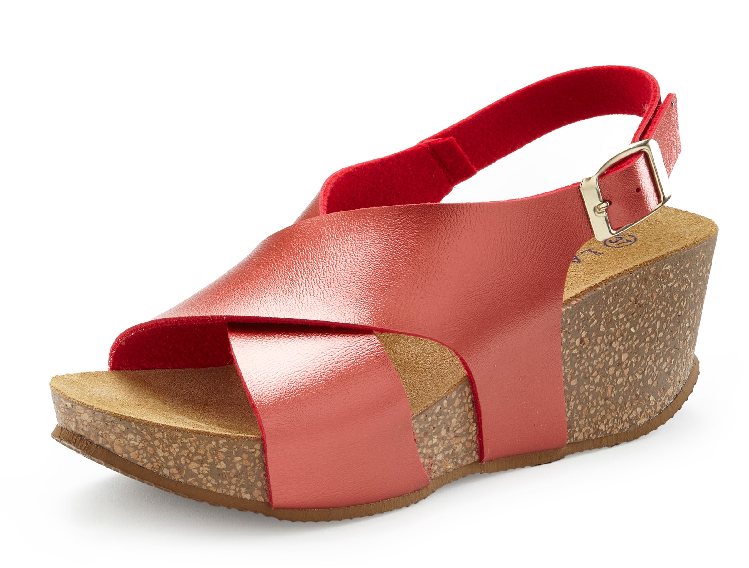 LASCANA Sandalette »Sommerschuh«  Sommerschuh mit Keilabsatz und Korkfussbett