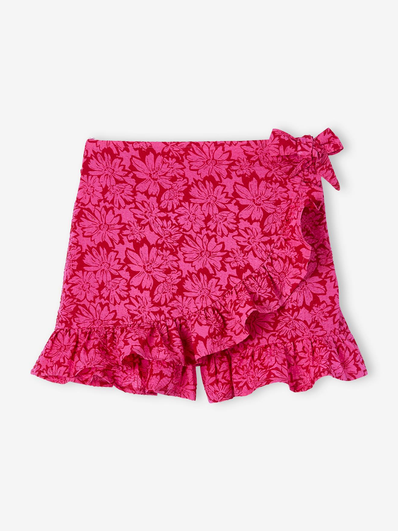 Conjunto de saia e shorts em tom cru para meninas