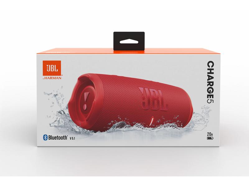 JBL Bluetooth Speaker Charge 5 Rot Tragbarer wasserdichter Lautsprecher mit Powerbank