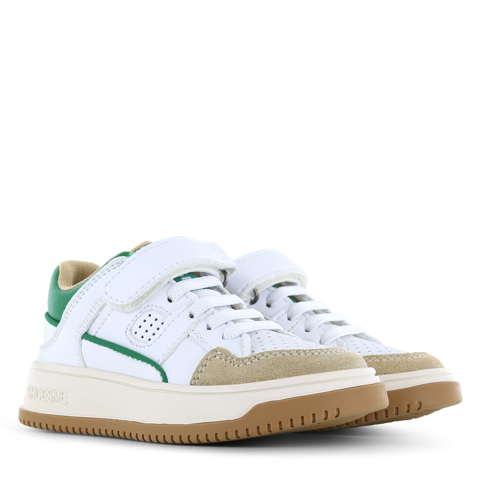 Shoesme weißer Sneaker mit grünem Detail