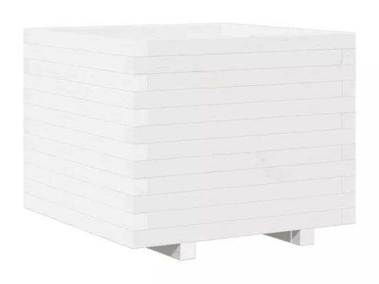 Jardinière bac lit surélevé bois blanche 60 x 60 x 49.5 cm 02_0037720