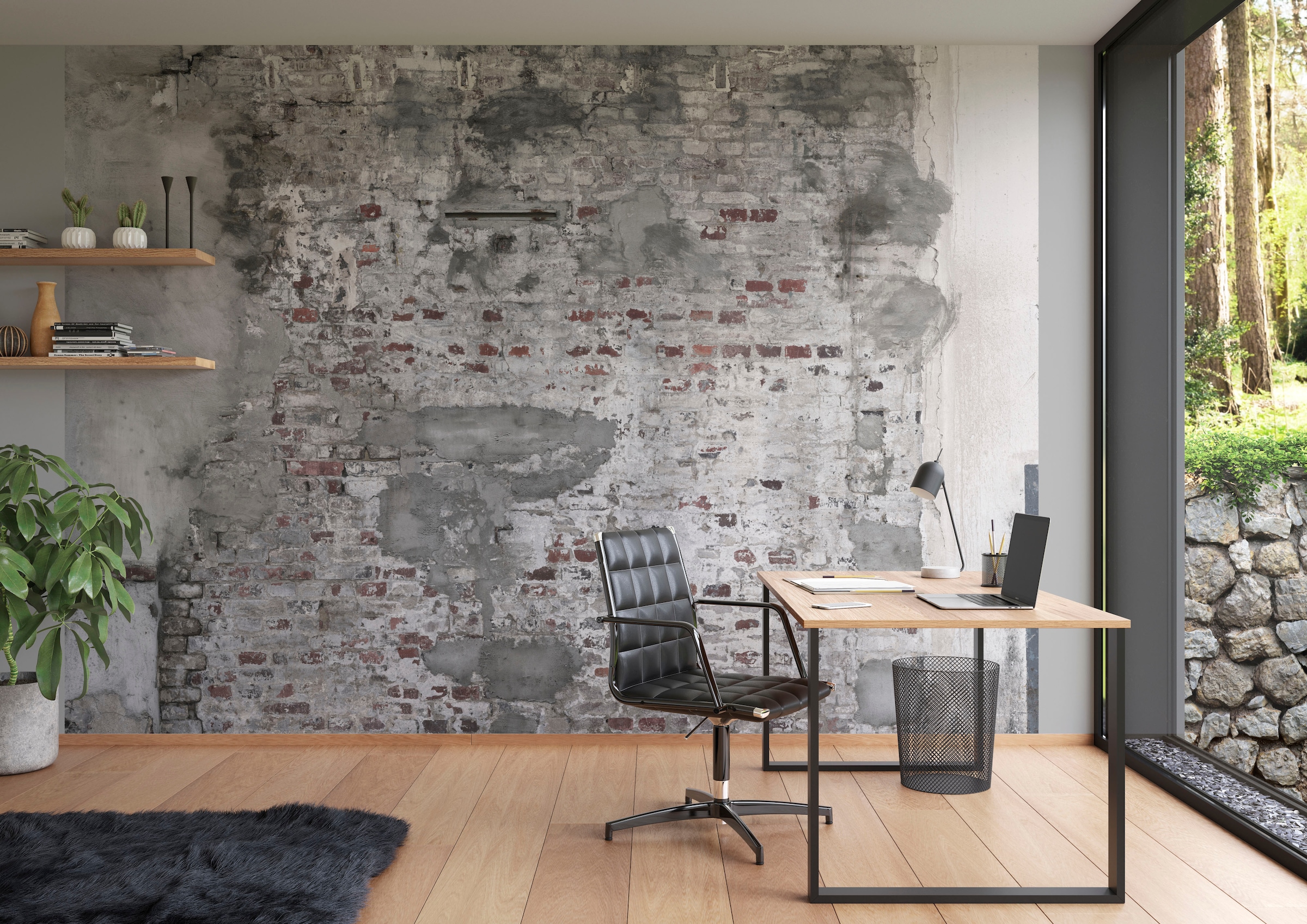 Rasch Fototapete »Factory III« Steinoptik | gemustert glatt
