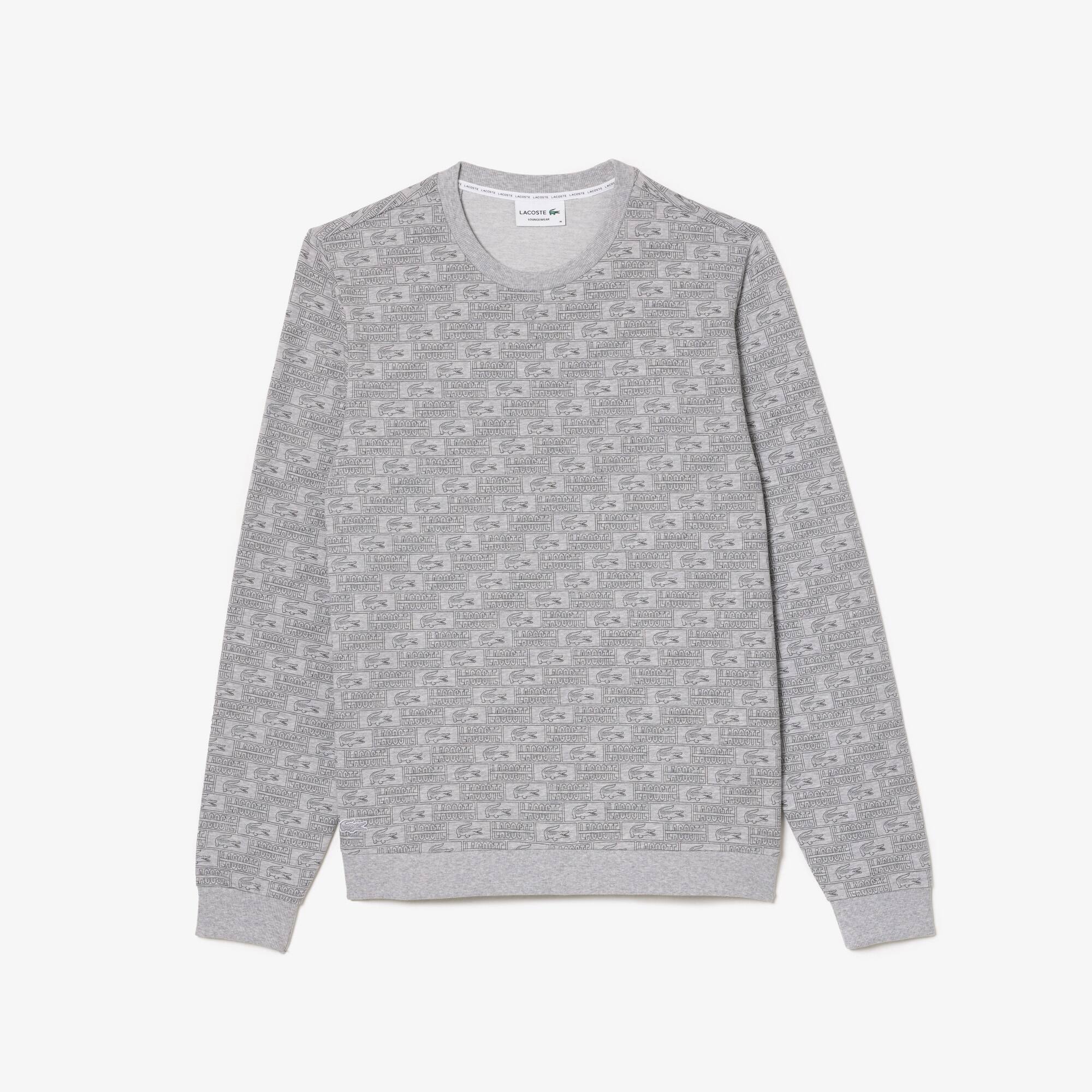 Lounge-Sweatshirt aus bedrucktem Baumwollfleece Loungewear - Grau - Lacoste - Herren