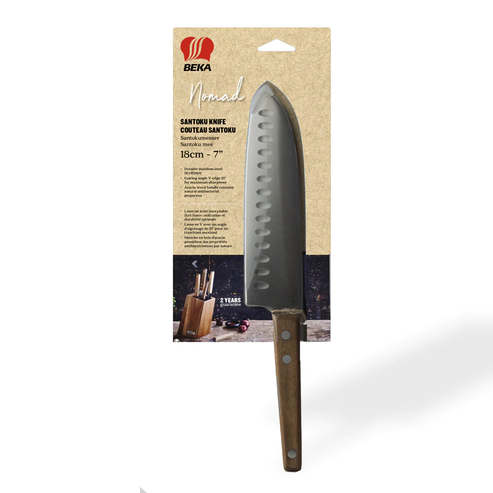 Couteau santoku Nomad 18 cm en acacia Beka