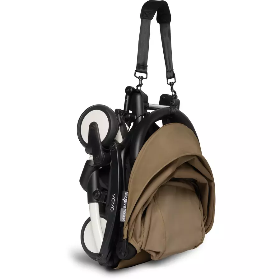 BABYZEN Kinderwagen YOYO2 6+ White mit Textilset Toffee und Backpack YOYO Black