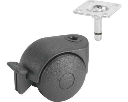 Tarrox transportmiddel dubbele wielen, vergrendelbaar, tot 20 kg, 40 x 58 x 8 mm