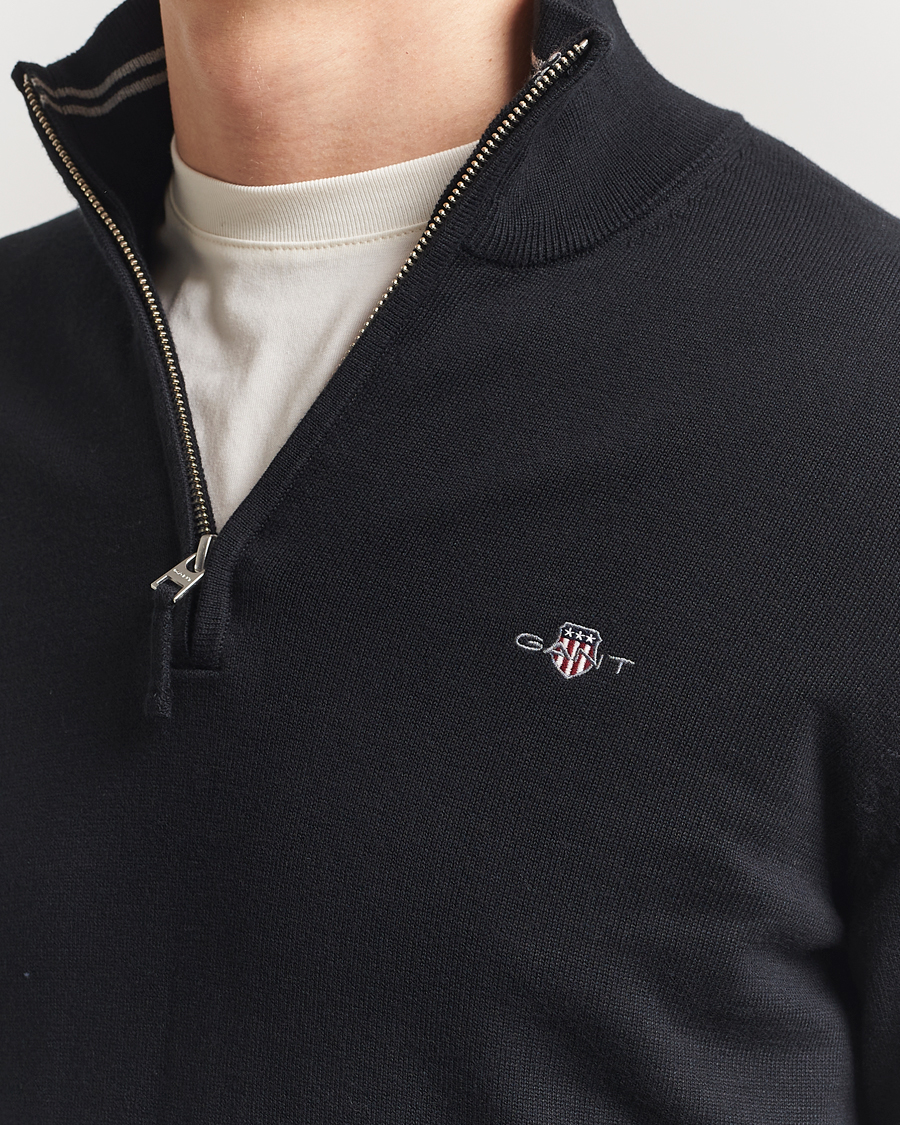 GANT Classic Cotton Half Zip Black