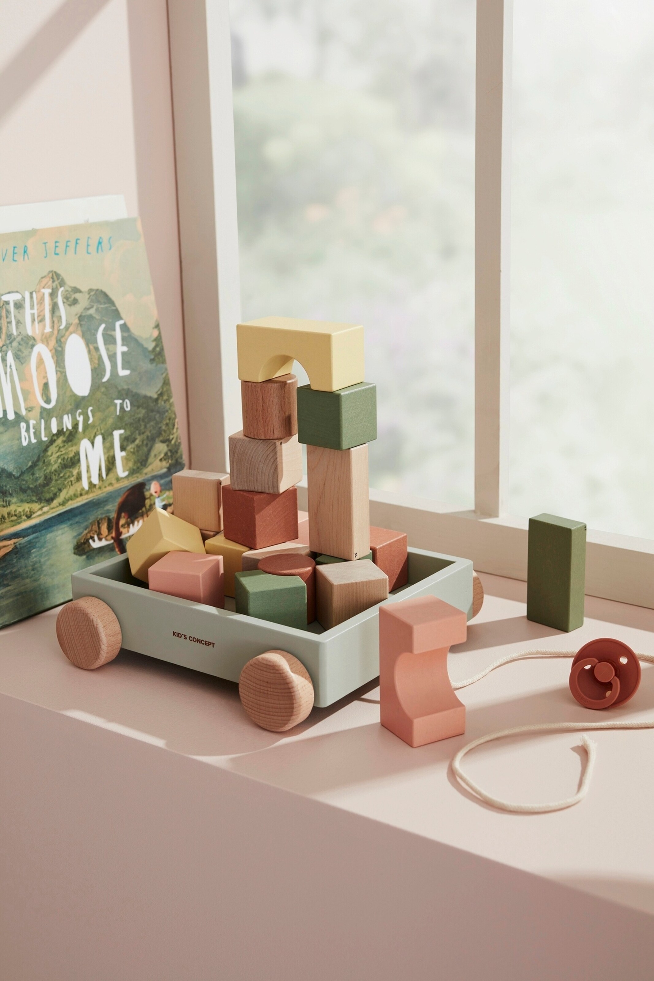 Kids Concept Wagen mit Holzklötzen Edvin