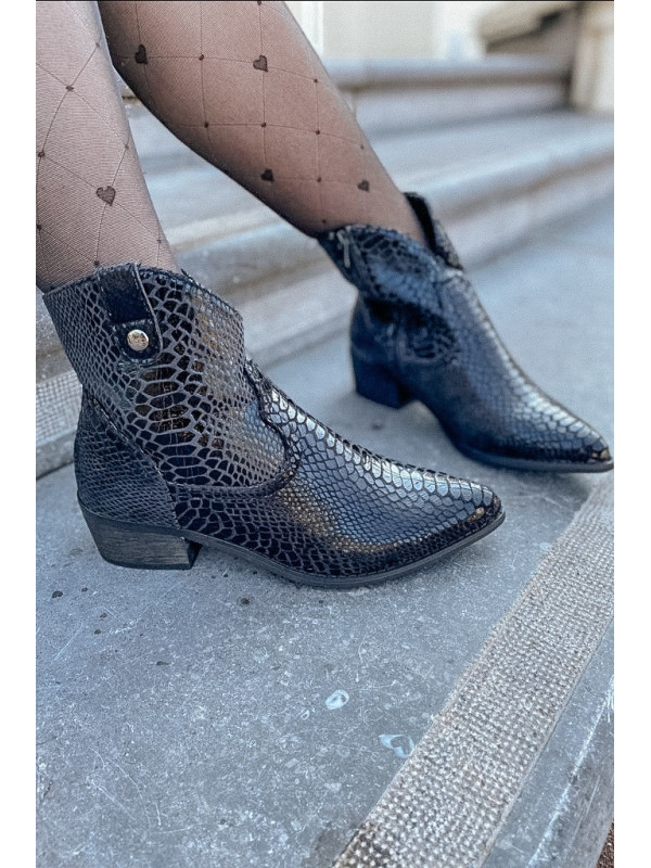 Bottines Anna-Lou Noires snake - Les Petites Bombes