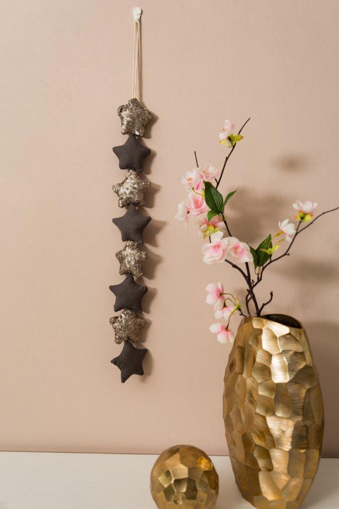 Hängedekoration Stars - grau-braun - 68 cm
