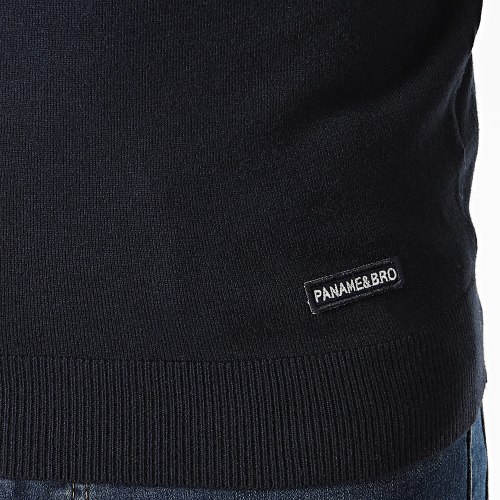 Pull Col Zippé Bleu Marine