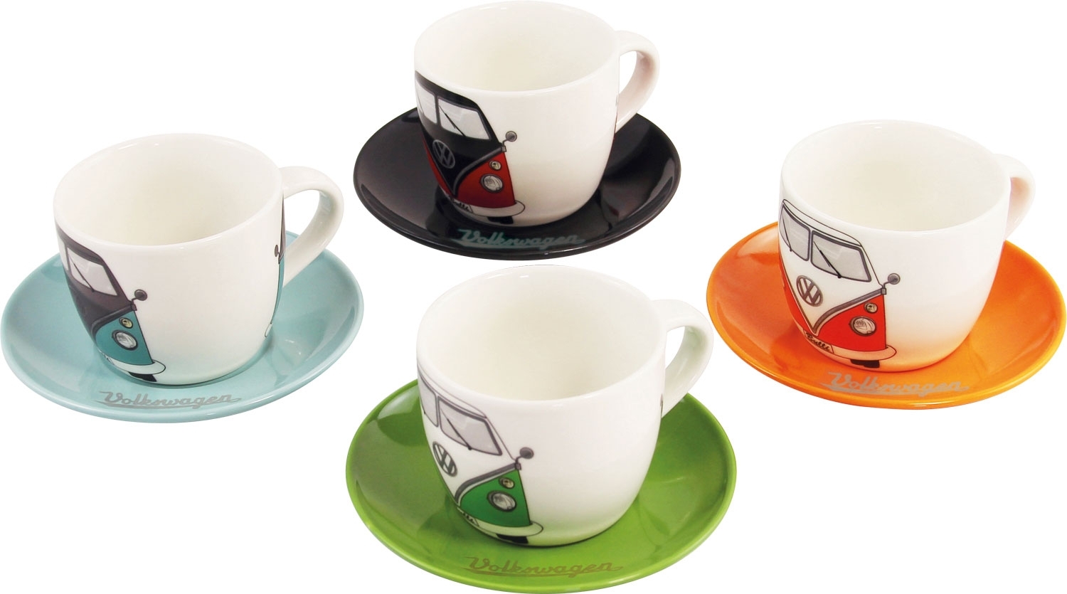 VW Collection T1 Bulli Espresso Tassen Set 4 Stück 100 ml