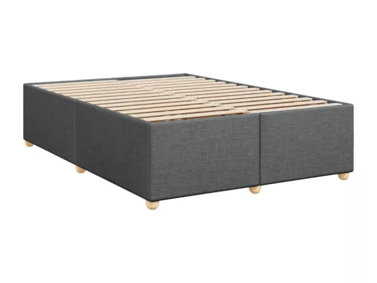 Sommier à lattes de lit avec matelas Gris foncé 160x200cm Tissu
