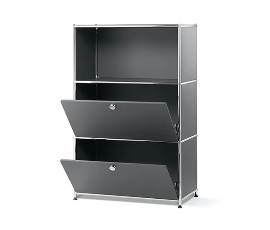 Regal Metall »CN3« mit 2 Klappenfächern, grau