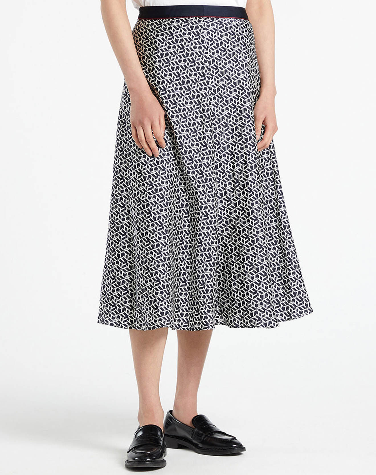 Tommy Hilfiger Jupe midi fluide Icon imprimée noir/blanc