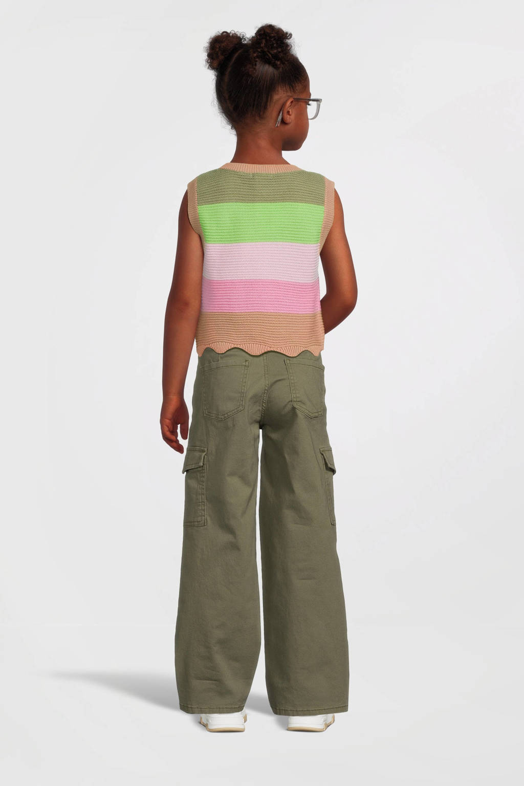 NAME IT wide leg cargobroek NKFROSE army groen