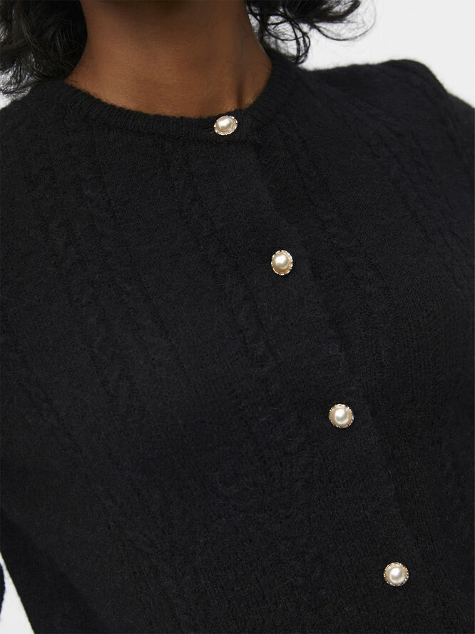 Object OBJOPHELIA L/S KNIT CARDIGAN REP Black