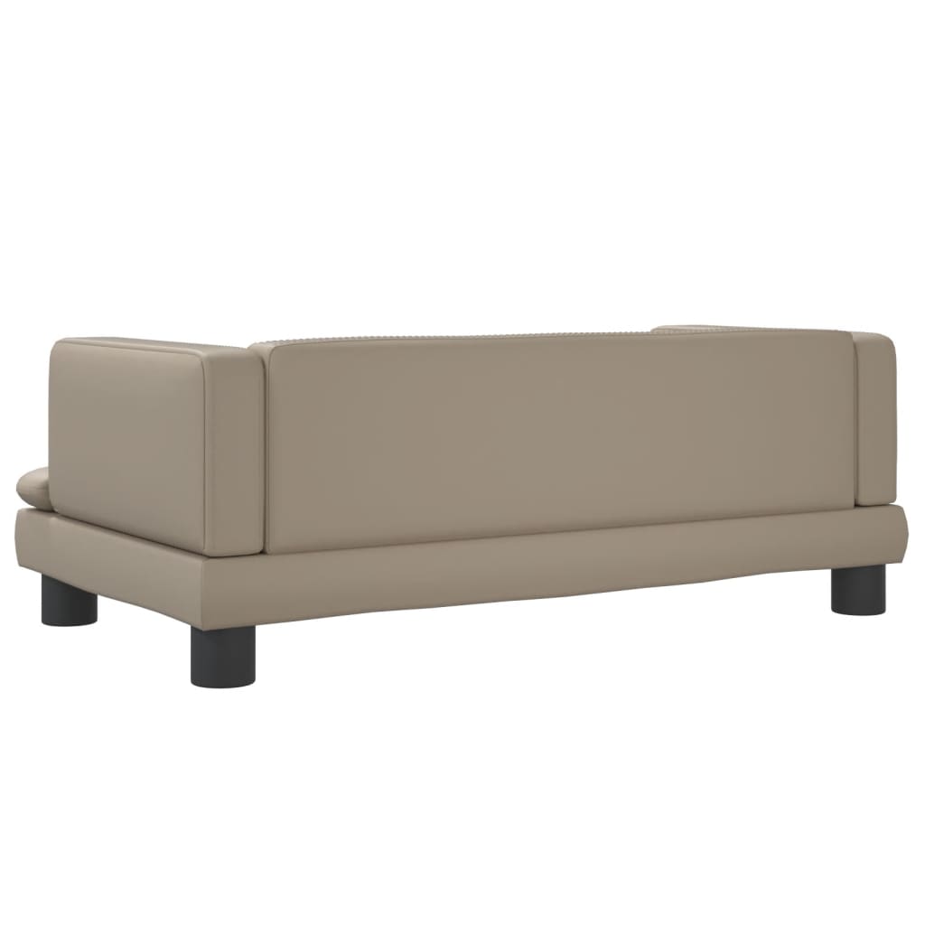 Cama para cães em couro sintético vidaXL, cor cappuccino, 60x40x30 cm
