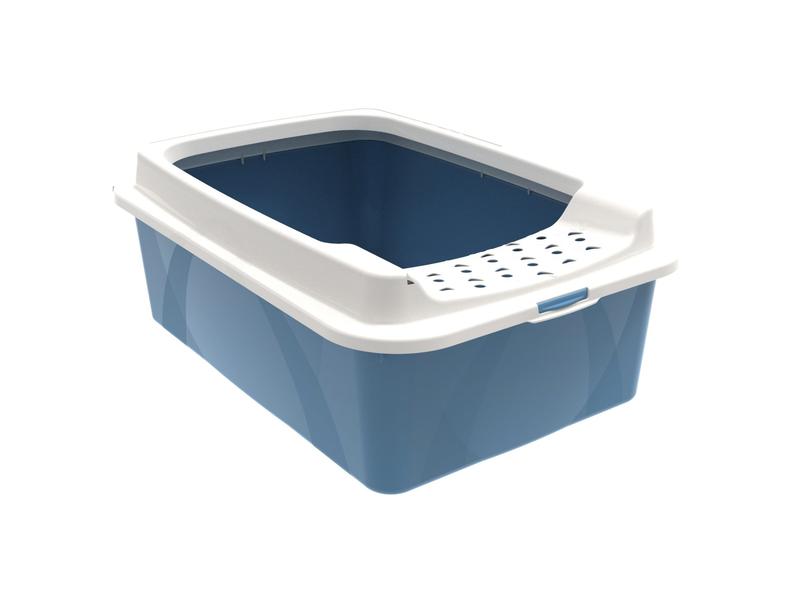 Rotho Katzentoilette Bonnie M Eco Blau – Sand Katzenklo mit Schutzrand
