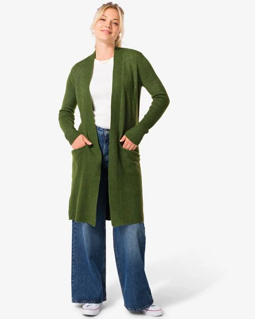 gilet maillé Lana pour femmes vert foncé